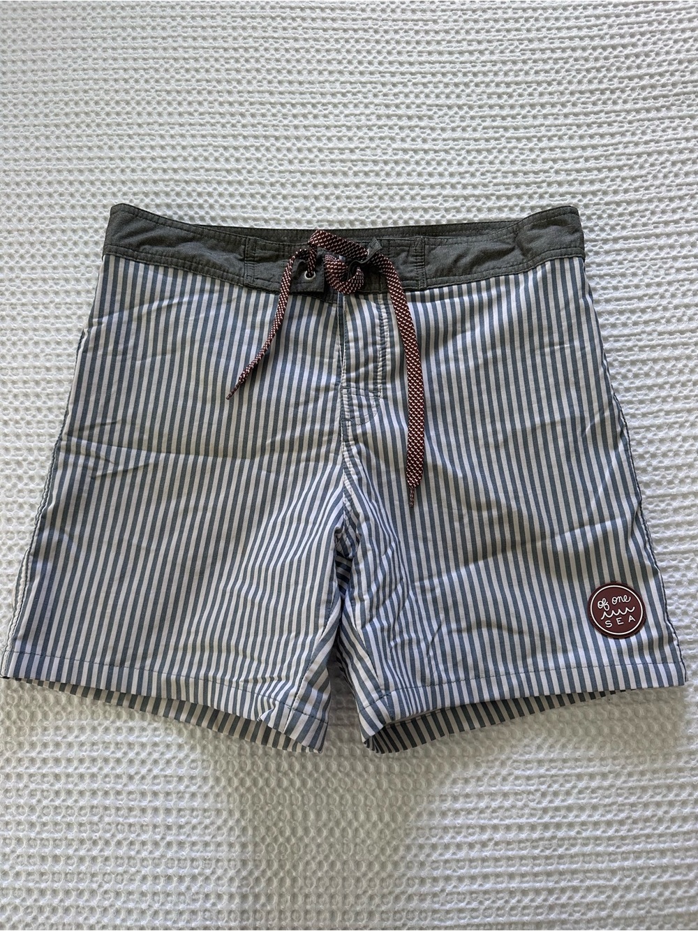 Of One Sea Pinstriped Men's Swim Board Shorts